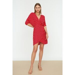 Trendyol Red Polka Dot Double Breasted Dress