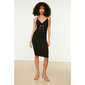 Trendyol Cut Out Detailed Black Knitted Dress