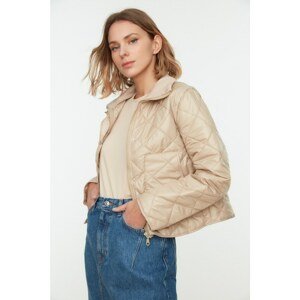 Trendyol Beige Stand Up Collar Quilted Down Jacket