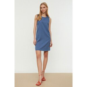 Trendyol Indigo Mini A-Line Woven Sleeveless Dress