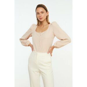 Trendyol Back Tie Detailed Stylish Blouse with Mink Buttons