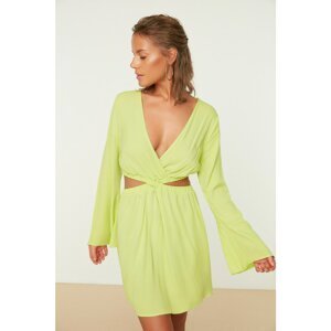 Trendyol Green Cut Out Detailed Flounce Beach Dress