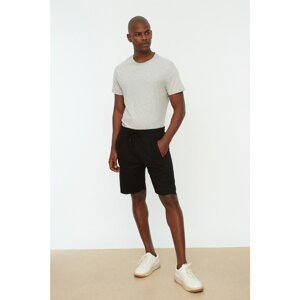 Trendyol Black Men Regular Fit Stitching Detail Shorts & Bermuda