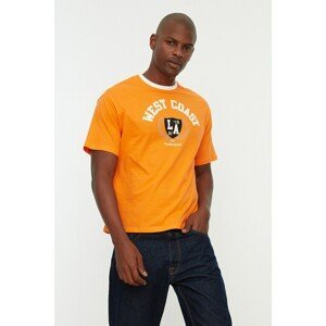 Trendyol Orange Men's Relaxed Fit Crew Neck Short Sleeved T-Shirt