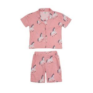 Trendyol Pink Patterned Girl Knitted Pajamas Set