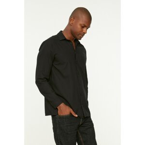 Trendyol Black Men Regular Fit Shirt Collar Single Pocket Shirt