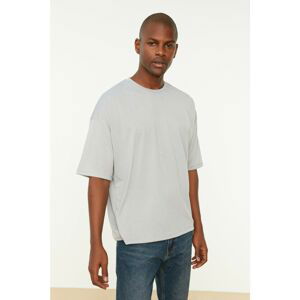 Trendyol Gray Men's Basic Crew Neck Oversize Short Sleeve TShirt