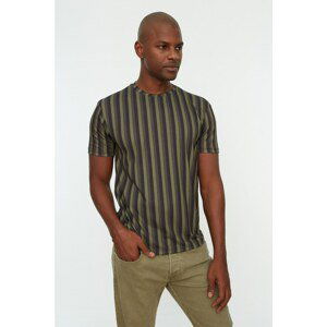 Trendyol Green Men Regular Fit Crew Neck Short Sleeve Striped T-Shirt