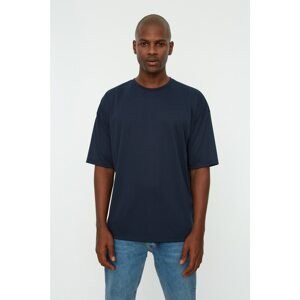 Trendyol Dark Navy Blue Men's Basic Crew Neck Oversize Short Sleeve T-Shirt