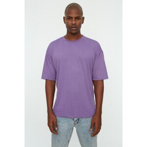 Trendyol Dark Purple Men's Basic Crew Neck Oversize Short Sleeve T-Shirt