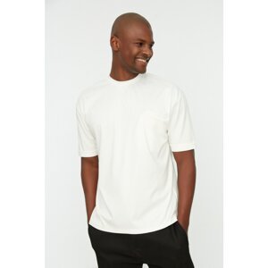 Trendyol White Men's Relaxed Fit Crew Neck Short Sleeve T-Shirt with Pocket