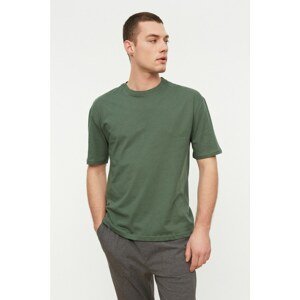 Trendyol Green Men's Basic 100% Cotton Relaxed Fit Crew Neck Short Sleeved T-Shirt