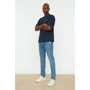 Trendyol Blue Men's Slim fit Ripped Detailed Jeans