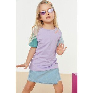 Trendyol Lilac Embroidery Detailed Girl Knitted T-Shirt