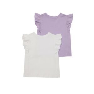 Trendyol White-Lilac 2-Pack Frilly Girl Knitted T-Shirt