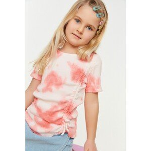 Trendyol Multicolored Tie Dye Washed Pleated Girl's Knitted T-Shirt