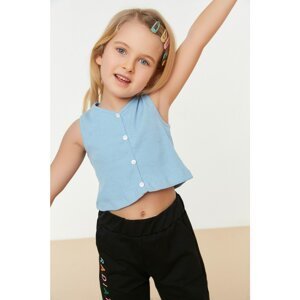 Trendyol Blue Button Detailed Basic Girl Knitted Singlet