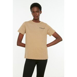 Trendyol Stone Recycle Basic Printed Knitted T-Shirt