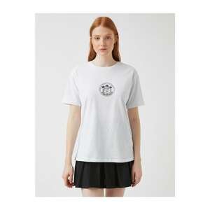 Koton Women's Printed Short Sleeve Cotton T-Shirt
