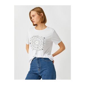 Koton 2cm13355ek Women's T-shirt Off-White