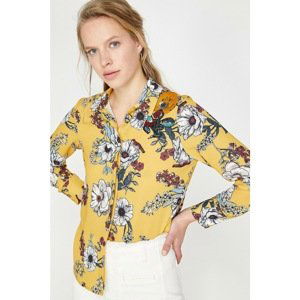 Koton Women's Yellow Floral Print Blouse