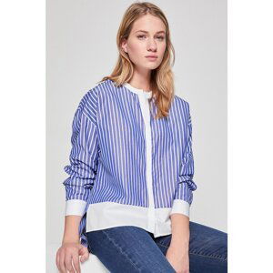 Koton Women's Navy Striped Shirt