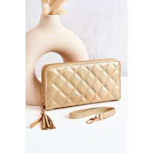 Large Fringed Quilted Wallet Gold Selley