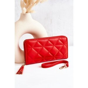Large quilted wallet with stripe Red Jeffrey