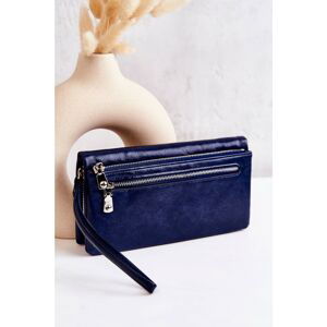 Large Leather Wallet Navy Rhodes