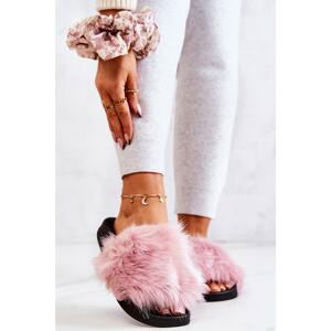 Slippers With Fur Rubber Pink Pollie