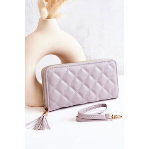 Large quilted wallet with fringe Grey Selley
