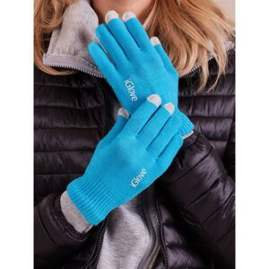Blue smartphone gloves