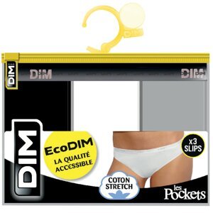 DIM ECO LES POCKETS BOXER 3x - 3 ks dámskych nohaviček - čierna - sivá - biela