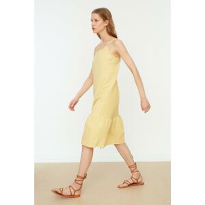 Trendyol Yellow Gingham Strap Dress