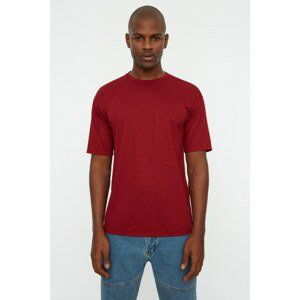Trendyol Claret Red Men's Basic Relaxed Fit Crew Neck Short Sleeved T-Shirt