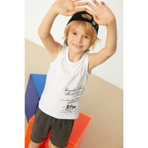 Trendyol White Printed Boy Knitted Singlet