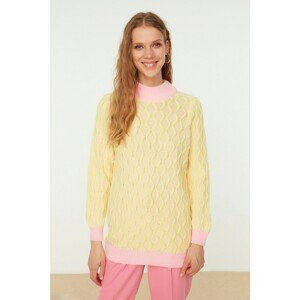 Trendyol Yellow Stand Up Collar Knitwear Sweater