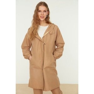 Trendyol Brown Hooded Pocket Detailed Woven Trench Coat