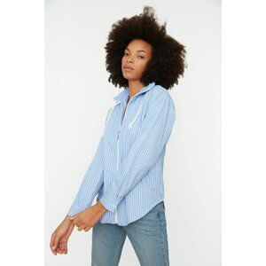 Trendyol Blue Zipper Shirt