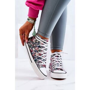 High Sneakers With Green Nollie Flowers