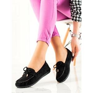 TRENDI SUEDE MOCCASINS WITH BOW
