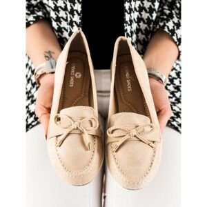 TRENDI BEIGE MOCCASINS WITH BOW
