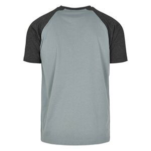 Raglan Contrast Tee dustyblue/charcoal