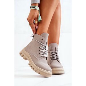 Suede Tied Boots Grey Hurricane