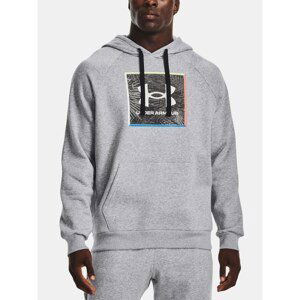 Under Armour Sweatshirt UA Rival Flc Graphic Hoodie-GRY - Mens