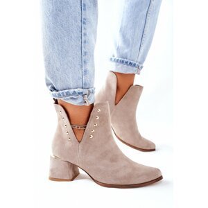 Suede shoes with cutouts Lewski Cappuccino 3074/B