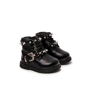 Children's Boots Warm With Fur Black Flossie