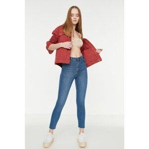 Trendyol Blue Cut Out High Waist Skinny Jeans