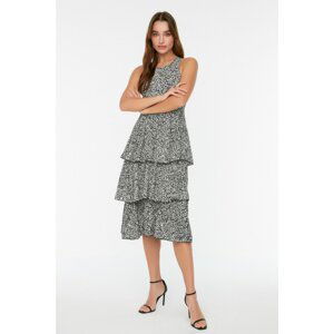 Trendyol Black Patterned Ruffle Dress