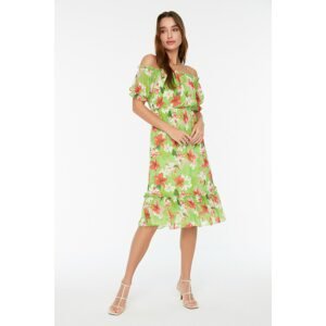 Trendyol Multicolored Carmen Collar Dress